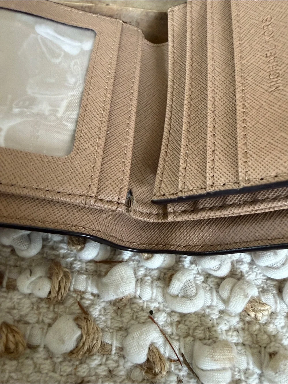 Michael Kors Pebbled Leather Wallet in Wine Red with Gold Logo